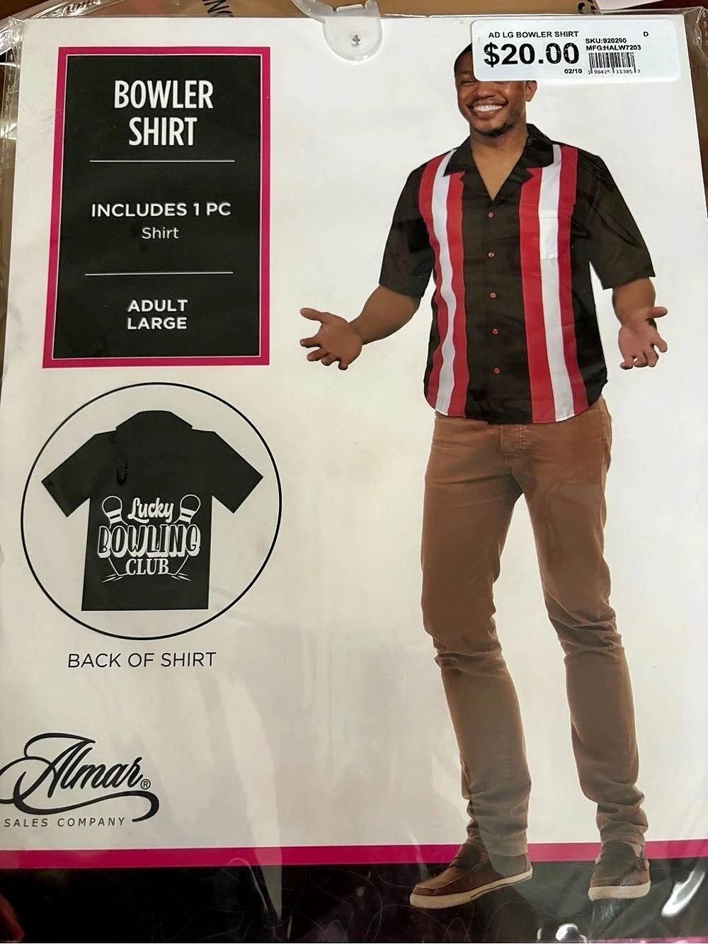 Almar Sales Bowler Shirt Color Block Size Large NWT